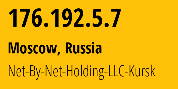 IP-адрес 176.192.5.7 (Москва, Москва, Россия) определить местоположение, координаты на карте, ISP провайдер AS12714 Net-By-Net-Holding-LLC-Kursk // кто провайдер айпи-адреса 176.192.5.7