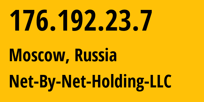 IP-адрес 176.192.23.7 (Москва, Москва, Россия) определить местоположение, координаты на карте, ISP провайдер AS12714 Net-By-Net-Holding-LLC // кто провайдер айпи-адреса 176.192.23.7