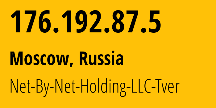 IP-адрес 176.192.87.5 (Москва, Москва, Россия) определить местоположение, координаты на карте, ISP провайдер AS12714 Net-By-Net-Holding-LLC-Tver // кто провайдер айпи-адреса 176.192.87.5