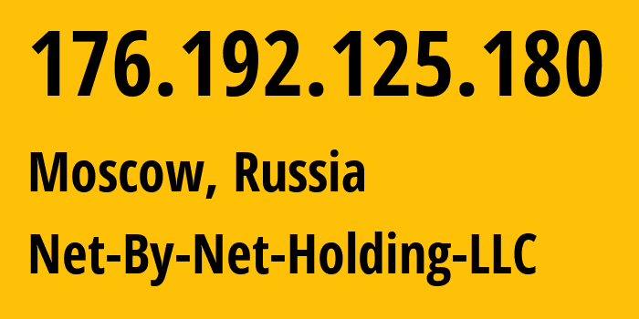 IP-адрес 176.192.125.180 (Москва, Москва, Россия) определить местоположение, координаты на карте, ISP провайдер AS12714 Net-By-Net-Holding-LLC // кто провайдер айпи-адреса 176.192.125.180