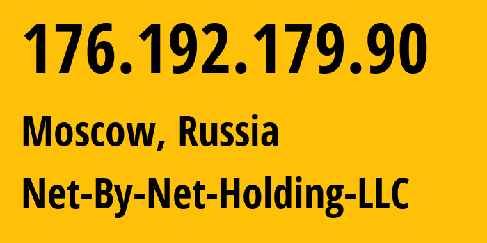 IP address 176.192.179.90 (Moscow, Moscow, Russia) get location, coordinates on map, ISP provider AS12714 Net-By-Net-Holding-LLC // who is provider of ip address 176.192.179.90, whose IP address