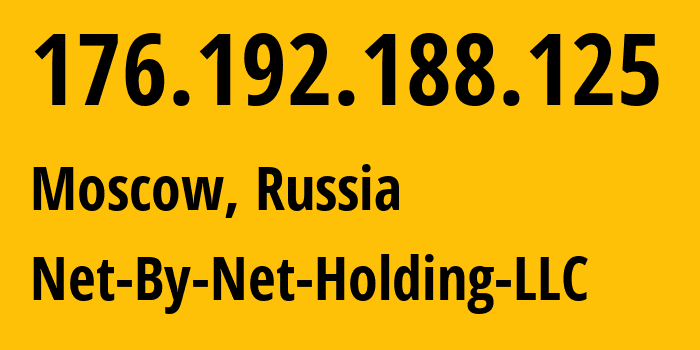 IP address 176.192.188.125 (Moscow, Moscow, Russia) get location, coordinates on map, ISP provider AS12714 Net-By-Net-Holding-LLC // who is provider of ip address 176.192.188.125, whose IP address