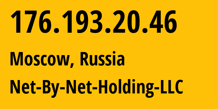 IP address 176.193.20.46 (Moscow, Moscow, Russia) get location, coordinates on map, ISP provider AS12714 Net-By-Net-Holding-LLC // who is provider of ip address 176.193.20.46, whose IP address