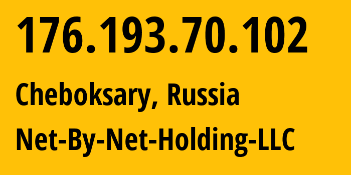 IP address 176.193.70.102 (Cheboksary, Chuvash Republic, Russia) get location, coordinates on map, ISP provider AS12714 Net-By-Net-Holding-LLC // who is provider of ip address 176.193.70.102, whose IP address