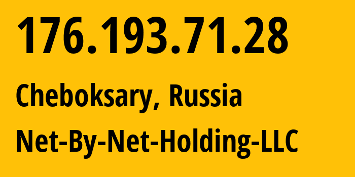 IP address 176.193.71.28 (Cheboksary, Chuvash Republic, Russia) get location, coordinates on map, ISP provider AS12714 Net-By-Net-Holding-LLC // who is provider of ip address 176.193.71.28, whose IP address