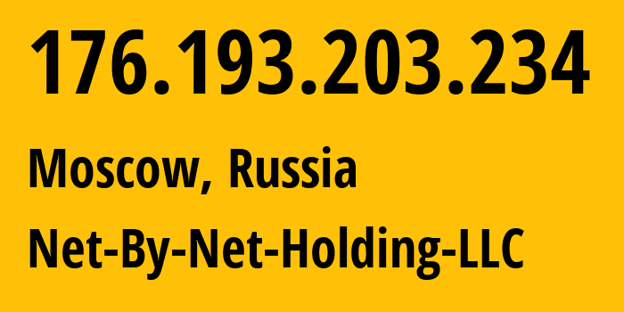 IP-адрес 176.193.203.234 (Москва, Москва, Россия) определить местоположение, координаты на карте, ISP провайдер AS12714 Net-By-Net-Holding-LLC // кто провайдер айпи-адреса 176.193.203.234