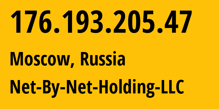 IP address 176.193.205.47 (Moscow, Moscow, Russia) get location, coordinates on map, ISP provider AS12714 Net-By-Net-Holding-LLC // who is provider of ip address 176.193.205.47, whose IP address