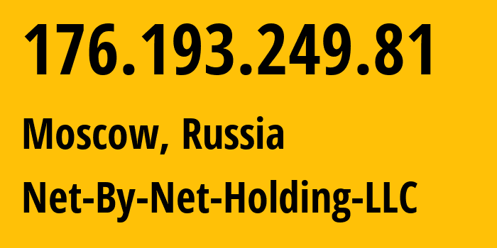 IP address 176.193.249.81 (Moscow, Moscow, Russia) get location, coordinates on map, ISP provider AS12714 Net-By-Net-Holding-LLC // who is provider of ip address 176.193.249.81, whose IP address