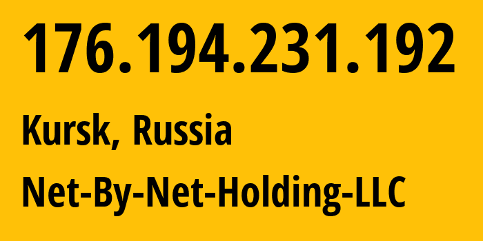 IP address 176.194.231.192 (Kursk, Kursk Oblast, Russia) get location, coordinates on map, ISP provider AS12714 Net-By-Net-Holding-LLC // who is provider of ip address 176.194.231.192, whose IP address