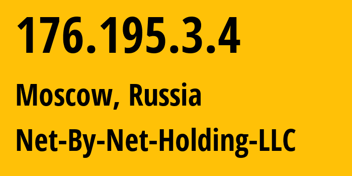 IP address 176.195.3.4 (Moscow, Moscow, Russia) get location, coordinates on map, ISP provider AS12714 Net-By-Net-Holding-LLC // who is provider of ip address 176.195.3.4, whose IP address