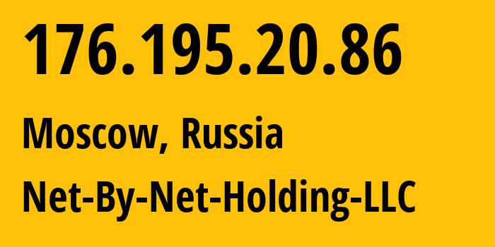 IP address 176.195.20.86 (Moscow, Moscow, Russia) get location, coordinates on map, ISP provider AS12714 Net-By-Net-Holding-LLC // who is provider of ip address 176.195.20.86, whose IP address