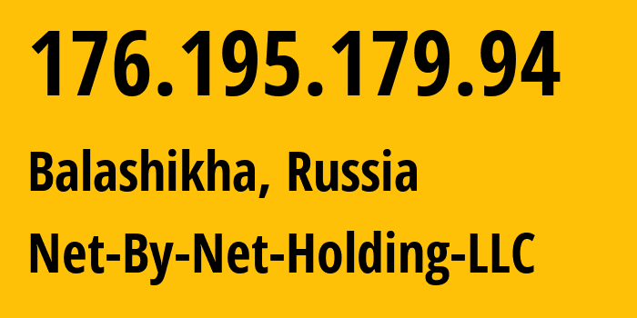 IP-адрес 176.195.179.94 (Балашиха, Московская область, Россия) определить местоположение, координаты на карте, ISP провайдер AS12714 Net-By-Net-Holding-LLC // кто провайдер айпи-адреса 176.195.179.94