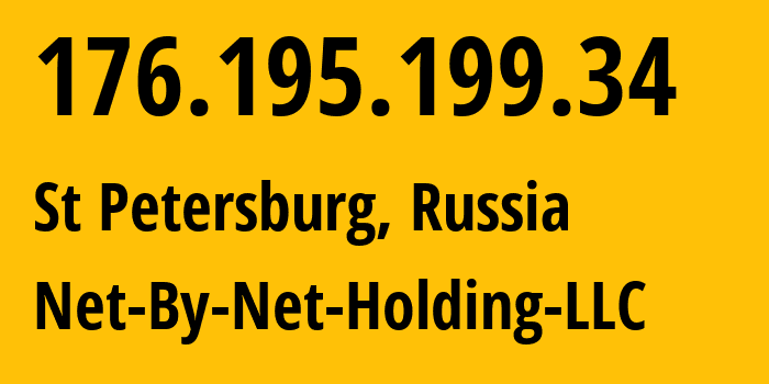 IP-адрес 176.195.199.34 (Санкт-Петербург, Санкт-Петербург, Россия) определить местоположение, координаты на карте, ISP провайдер AS12714 Net-By-Net-Holding-LLC // кто провайдер айпи-адреса 176.195.199.34