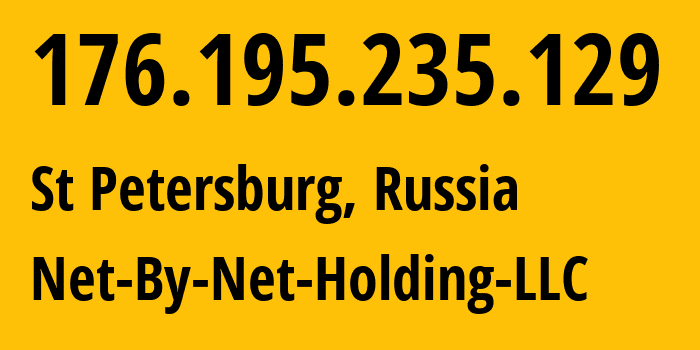 IP address 176.195.235.129 (St Petersburg, St.-Petersburg, Russia) get location, coordinates on map, ISP provider AS12714 Net-By-Net-Holding-LLC // who is provider of ip address 176.195.235.129, whose IP address