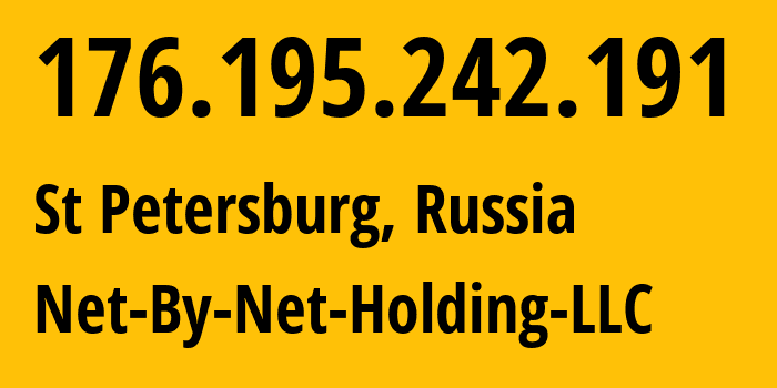 IP address 176.195.242.191 (St Petersburg, St.-Petersburg, Russia) get location, coordinates on map, ISP provider AS12714 Net-By-Net-Holding-LLC // who is provider of ip address 176.195.242.191, whose IP address