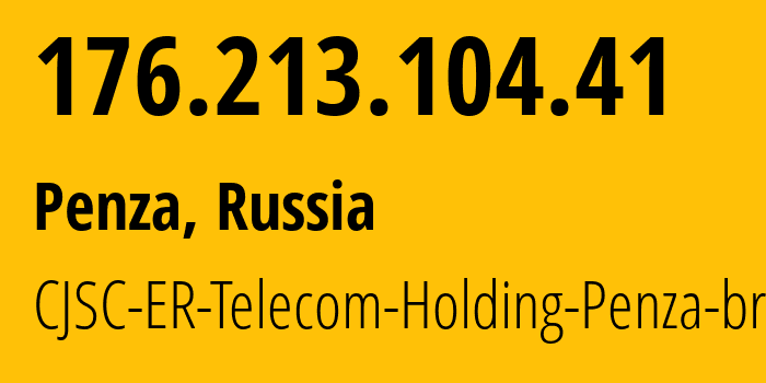 IP address 176.213.104.41 get location, coordinates on map, ISP provider AS39028 CJSC-ER-Telecom-Holding-Penza-branch // who is provider of ip address 176.213.104.41, whose IP address