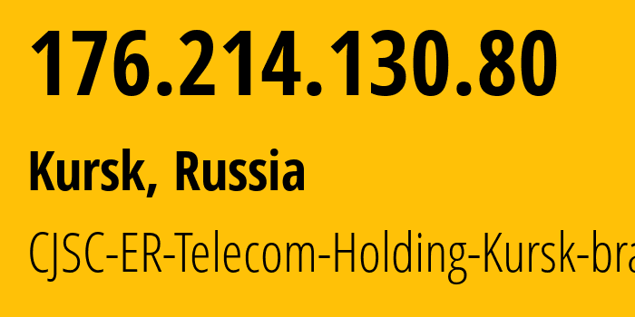 IP address 176.214.130.80 (Kursk, Kursk Oblast, Russia) get location, coordinates on map, ISP provider AS59713 CJSC-ER-Telecom-Holding-Kursk-branch // who is provider of ip address 176.214.130.80, whose IP address