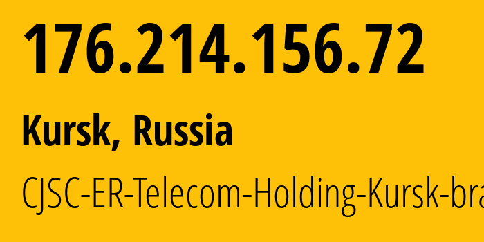 IP-адрес 176.214.156.72 (Курск, Курская Область, Россия) определить местоположение, координаты на карте, ISP провайдер AS59713 CJSC-ER-Telecom-Holding-Kursk-branch // кто провайдер айпи-адреса 176.214.156.72