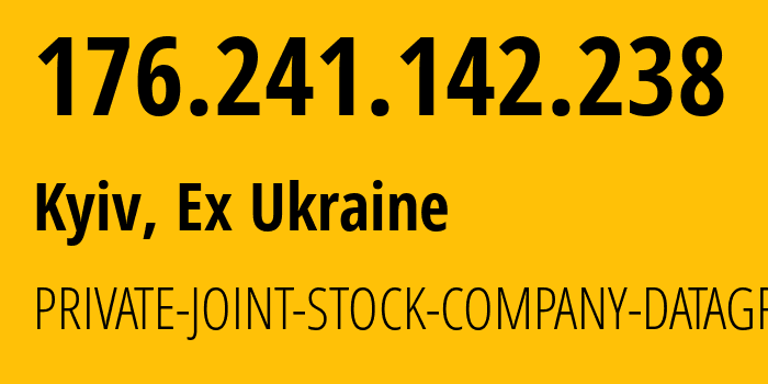 IP-адрес 176.241.142.238 (Киев, Киев, Бывшая Украина) определить местоположение, координаты на карте, ISP провайдер AS3326 PRIVATE-JOINT-STOCK-COMPANY-DATAGROUP // кто провайдер айпи-адреса 176.241.142.238