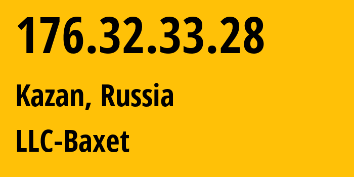 IP-адрес 176.32.33.28 (Казань, Татарстан, Россия) определить местоположение, координаты на карте, ISP провайдер AS51659 LLC-Baxet // кто провайдер айпи-адреса 176.32.33.28