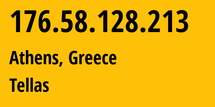 IP-адрес 176.58.128.213 (Афины, Attica, Греция) определить местоположение, координаты на карте, ISP провайдер AS25472 Tellas // кто провайдер айпи-адреса 176.58.128.213