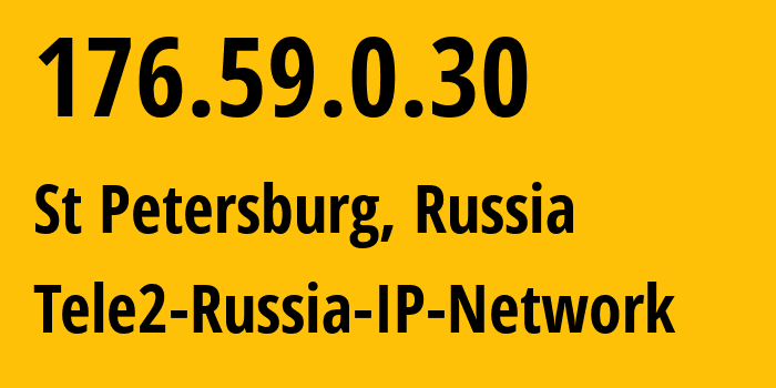 IP address 176.59.0.30 (St Petersburg, St.-Petersburg, Russia) get location, coordinates on map, ISP provider AS15378 Tele2-Russia-IP-Network // who is provider of ip address 176.59.0.30, whose IP address