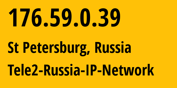 IP-адрес 176.59.0.39 (Санкт-Петербург, Санкт-Петербург, Россия) определить местоположение, координаты на карте, ISP провайдер AS15378 Tele2-Russia-IP-Network // кто провайдер айпи-адреса 176.59.0.39