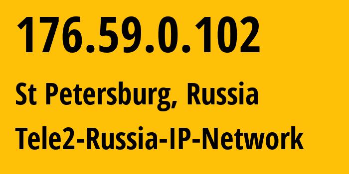 IP address 176.59.0.102 (St Petersburg, St.-Petersburg, Russia) get location, coordinates on map, ISP provider AS15378 Tele2-Russia-IP-Network // who is provider of ip address 176.59.0.102, whose IP address