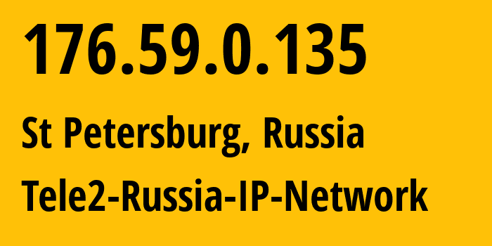 IP-адрес 176.59.0.135 (Санкт-Петербург, Санкт-Петербург, Россия) определить местоположение, координаты на карте, ISP провайдер AS15378 Tele2-Russia-IP-Network // кто провайдер айпи-адреса 176.59.0.135