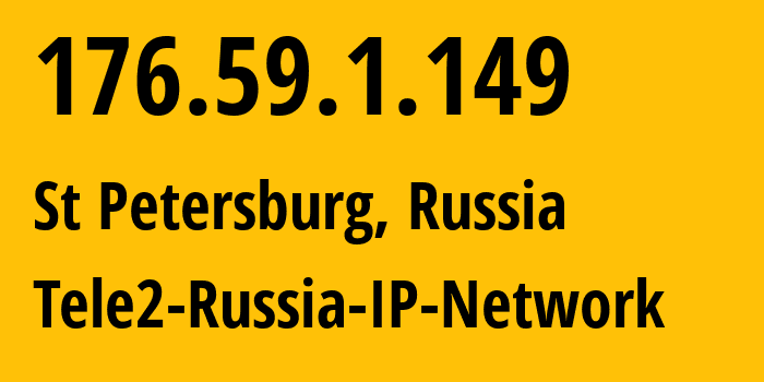 IP address 176.59.1.149 (St Petersburg, St.-Petersburg, Russia) get location, coordinates on map, ISP provider AS15378 Tele2-Russia-IP-Network // who is provider of ip address 176.59.1.149, whose IP address