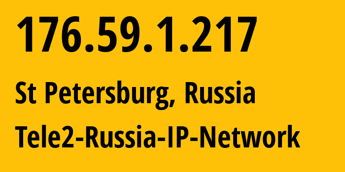 IP-адрес 176.59.1.217 (Санкт-Петербург, Санкт-Петербург, Россия) определить местоположение, координаты на карте, ISP провайдер AS15378 Tele2-Russia-IP-Network // кто провайдер айпи-адреса 176.59.1.217