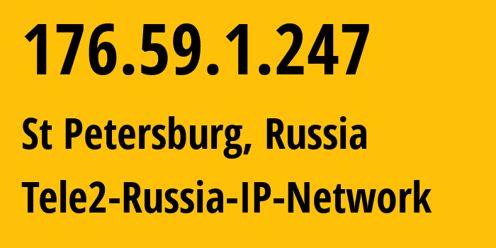 IP address 176.59.1.247 (St Petersburg, St.-Petersburg, Russia) get location, coordinates on map, ISP provider AS15378 Tele2-Russia-IP-Network // who is provider of ip address 176.59.1.247, whose IP address