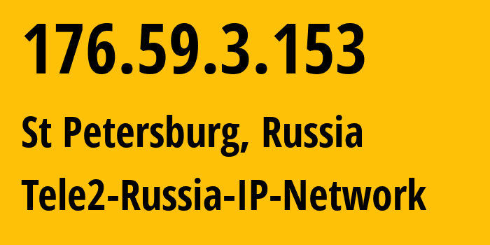 IP-адрес 176.59.3.153 (Санкт-Петербург, Санкт-Петербург, Россия) определить местоположение, координаты на карте, ISP провайдер AS15378 Tele2-Russia-IP-Network // кто провайдер айпи-адреса 176.59.3.153