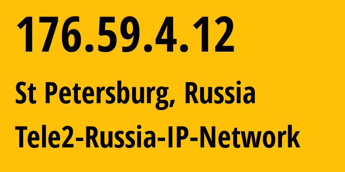 IP address 176.59.4.12 (St Petersburg, St.-Petersburg, Russia) get location, coordinates on map, ISP provider AS15378 Tele2-Russia-IP-Network // who is provider of ip address 176.59.4.12, whose IP address