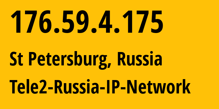 IP address 176.59.4.175 (St Petersburg, St.-Petersburg, Russia) get location, coordinates on map, ISP provider AS15378 Tele2-Russia-IP-Network // who is provider of ip address 176.59.4.175, whose IP address