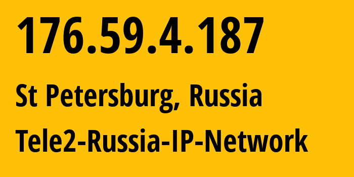 IP address 176.59.4.187 (St Petersburg, St.-Petersburg, Russia) get location, coordinates on map, ISP provider AS15378 Tele2-Russia-IP-Network // who is provider of ip address 176.59.4.187, whose IP address