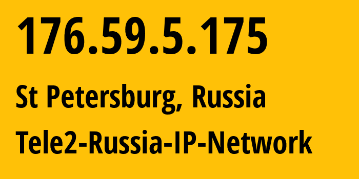 IP-адрес 176.59.5.175 (Санкт-Петербург, Санкт-Петербург, Россия) определить местоположение, координаты на карте, ISP провайдер AS15378 Tele2-Russia-IP-Network // кто провайдер айпи-адреса 176.59.5.175