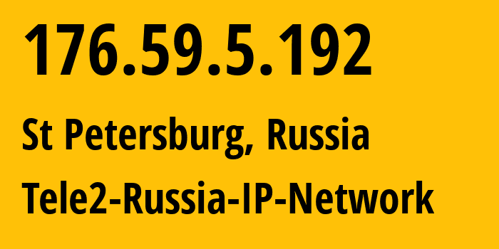 IP address 176.59.5.192 (St Petersburg, St.-Petersburg, Russia) get location, coordinates on map, ISP provider AS15378 Tele2-Russia-IP-Network // who is provider of ip address 176.59.5.192, whose IP address