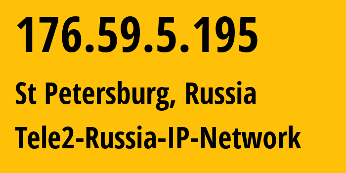 IP address 176.59.5.195 (St Petersburg, St.-Petersburg, Russia) get location, coordinates on map, ISP provider AS15378 Tele2-Russia-IP-Network // who is provider of ip address 176.59.5.195, whose IP address