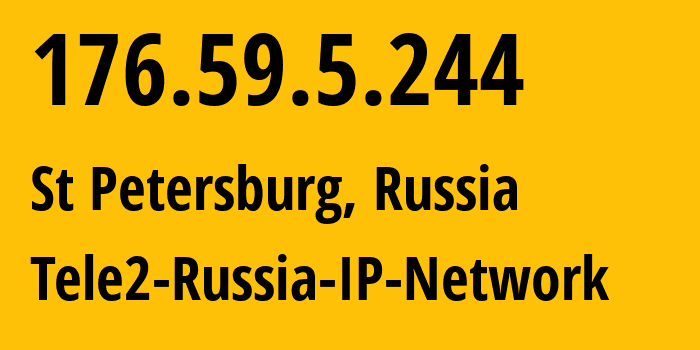 IP address 176.59.5.244 (St Petersburg, St.-Petersburg, Russia) get location, coordinates on map, ISP provider AS15378 Tele2-Russia-IP-Network // who is provider of ip address 176.59.5.244, whose IP address