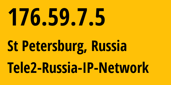 IP address 176.59.7.5 (St Petersburg, St.-Petersburg, Russia) get location, coordinates on map, ISP provider AS15378 Tele2-Russia-IP-Network // who is provider of ip address 176.59.7.5, whose IP address