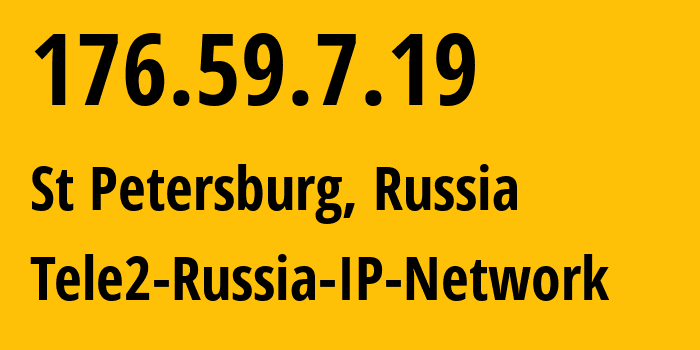 IP address 176.59.7.19 (St Petersburg, St.-Petersburg, Russia) get location, coordinates on map, ISP provider AS15378 Tele2-Russia-IP-Network // who is provider of ip address 176.59.7.19, whose IP address