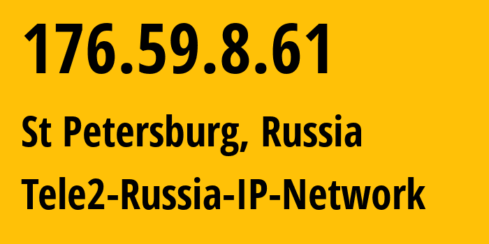 IP address 176.59.8.61 (St Petersburg, St.-Petersburg, Russia) get location, coordinates on map, ISP provider AS15378 Tele2-Russia-IP-Network // who is provider of ip address 176.59.8.61, whose IP address