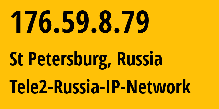 IP-адрес 176.59.8.79 (Санкт-Петербург, Санкт-Петербург, Россия) определить местоположение, координаты на карте, ISP провайдер AS15378 Tele2-Russia-IP-Network // кто провайдер айпи-адреса 176.59.8.79