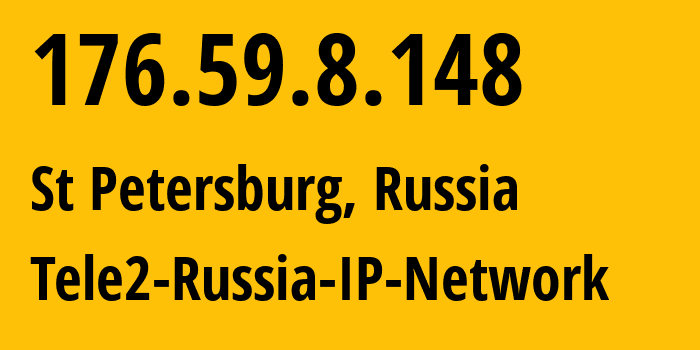 IP address 176.59.8.148 (St Petersburg, St.-Petersburg, Russia) get location, coordinates on map, ISP provider AS15378 Tele2-Russia-IP-Network // who is provider of ip address 176.59.8.148, whose IP address