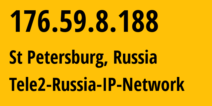 IP address 176.59.8.188 (St Petersburg, St.-Petersburg, Russia) get location, coordinates on map, ISP provider AS15378 Tele2-Russia-IP-Network // who is provider of ip address 176.59.8.188, whose IP address