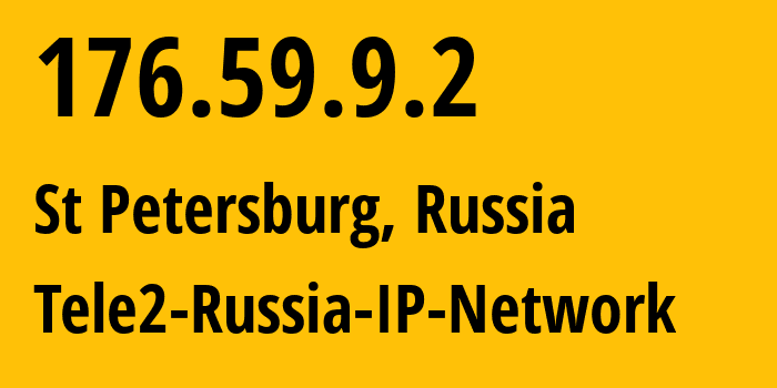 IP-адрес 176.59.9.2 (Санкт-Петербург, Санкт-Петербург, Россия) определить местоположение, координаты на карте, ISP провайдер AS15378 Tele2-Russia-IP-Network // кто провайдер айпи-адреса 176.59.9.2