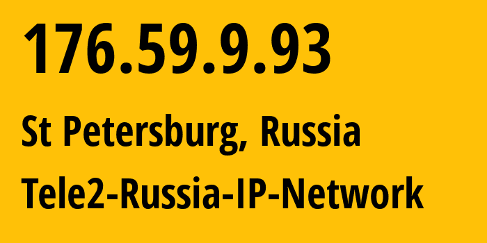 IP-адрес 176.59.9.93 (Санкт-Петербург, Санкт-Петербург, Россия) определить местоположение, координаты на карте, ISP провайдер AS15378 Tele2-Russia-IP-Network // кто провайдер айпи-адреса 176.59.9.93