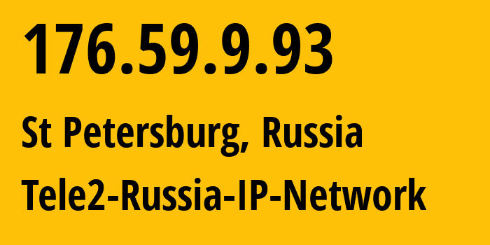 IP address 176.59.9.93 (St Petersburg, St.-Petersburg, Russia) get location, coordinates on map, ISP provider AS15378 Tele2-Russia-IP-Network // who is provider of ip address 176.59.9.93, whose IP address