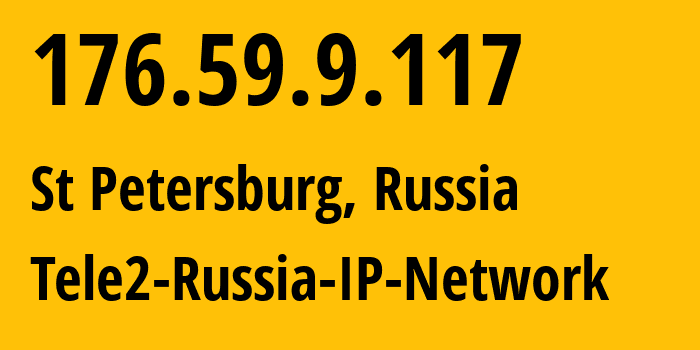 IP-адрес 176.59.9.117 (Санкт-Петербург, Санкт-Петербург, Россия) определить местоположение, координаты на карте, ISP провайдер AS15378 Tele2-Russia-IP-Network // кто провайдер айпи-адреса 176.59.9.117